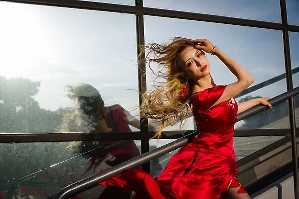 Dancing in the Wind, a Red Dress : Katty