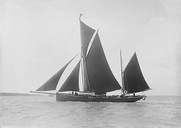The 35 ton ketch Brown Mouse under sail, 1912. Creator: Kirk & Sons of Cowes