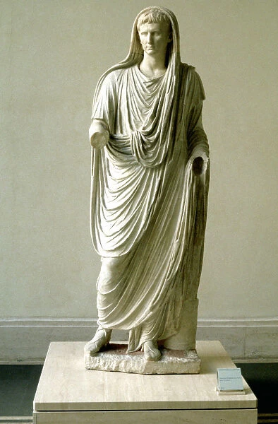 Augustus. Known as Gaius Julius Caesar Octavianus, first