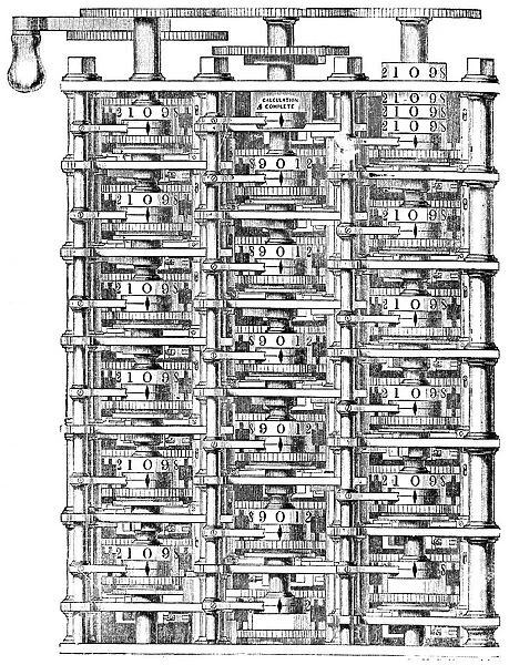 Babbages difference machine, 1864. Artist: Charles Babbage