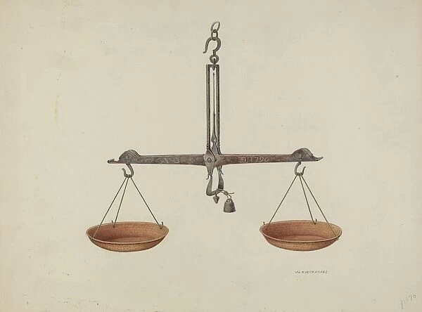 Balance Scales, c. 1940. Creator: William Kieckhofel