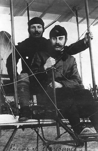 Captain Marconnet and Lieutenant Fequant, French army aviators, c1910