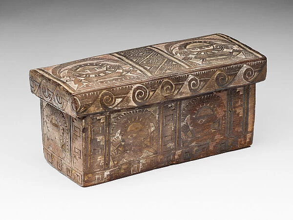 Carved Box Incised with Figures, Birds, and Textile Patterns, A. D. 1000  /  1532