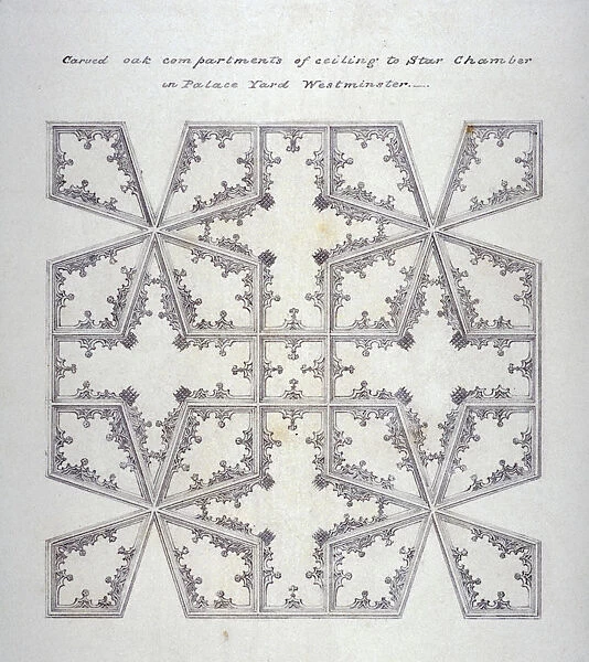 Ceiling detail from the Court of Star Chamber, Palace of Westminster, London, c1800