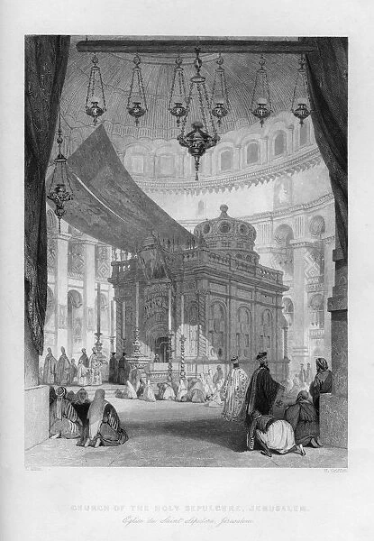 The Church of the Holy Sepulchre, Jerusalem, Israel, 1841. Artist: H Griffiths