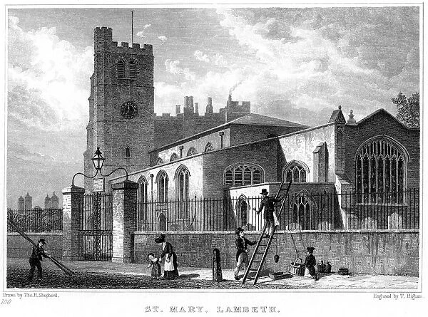 Church of St Mary, Lambeth, London, 1831. Artist: Thomas Higham