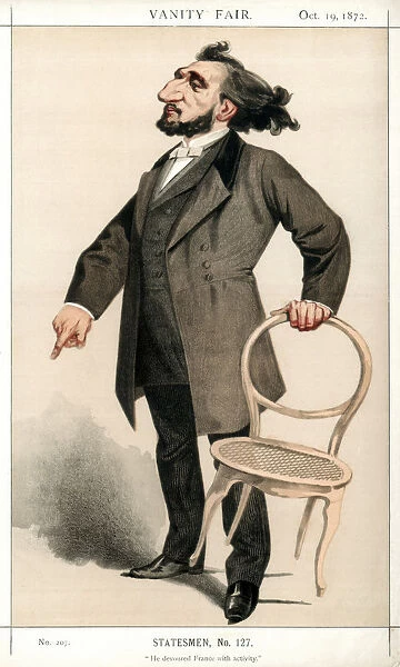 He Devoured France with Activity, Leon Gambetta, French statesman, 1872. Artist: Montbard