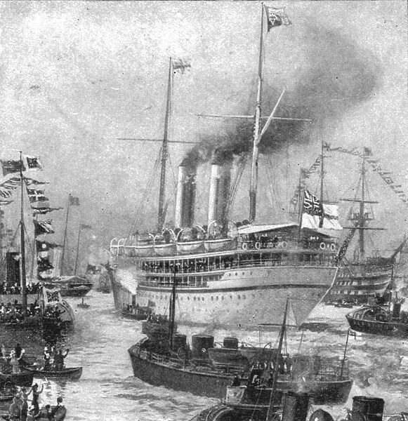 The Duke of Cornwall and Yorks Colonial Tour... Departure of the Ophir from Portsmouth, 1901