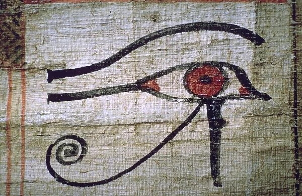 Detail of an Egyptian papyrus showing the eye of Horus