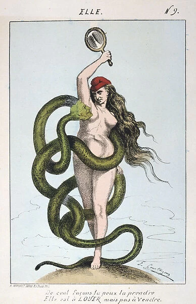 Elle 1871. Cartoon depicting an allegorical figure representing the Paris