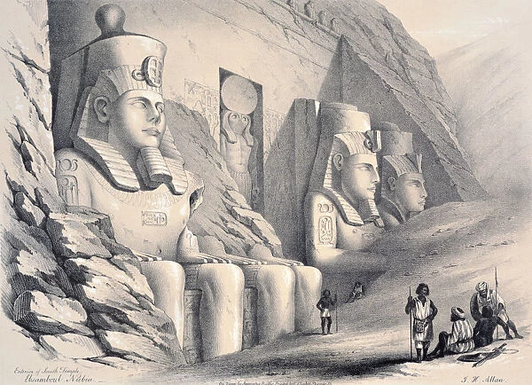 Exterior of the South Temple, Ebsamboul, Nubia, c1850. Artist: Augustus Butler