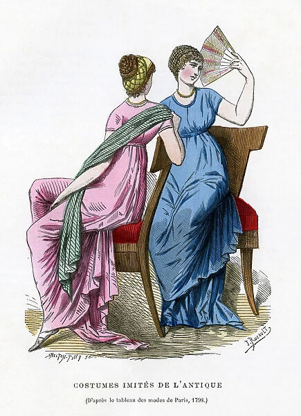 Fashions that imitate the costume of antiquity, 1798 (1882-1884). Artist: Smeeton-Tilly
