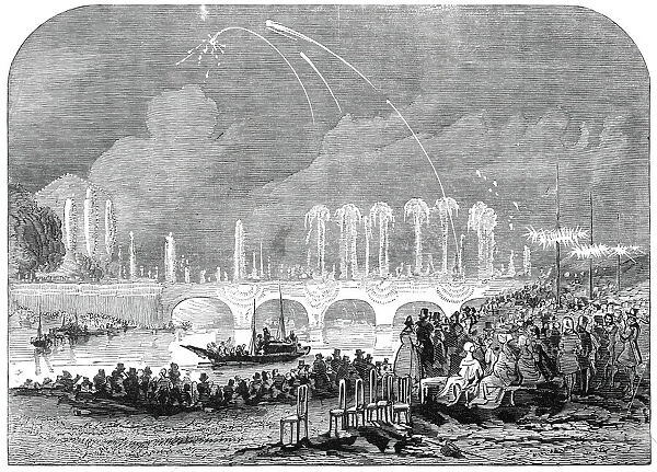 Fireworks at Paris - sketched by Harrison, 1845. Creator: Harrison