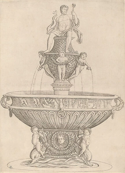 Fountain with Statue of Neptune, c. 1480  /  1485. Creator: Zoan Andrea