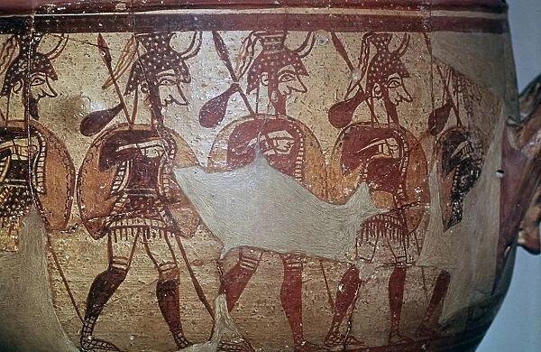 Detail of the Greek Warrior Vase, 13th century BC