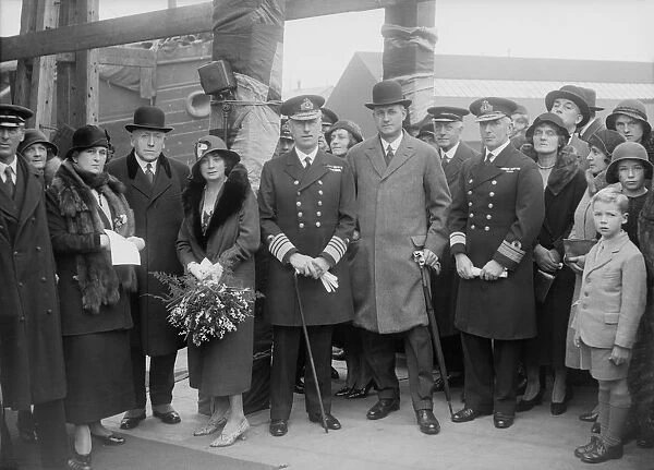 Group portrait with naval officers, c1935. Creator: Kirk & Sons of Cowes