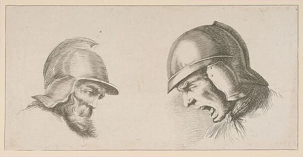 Two Heads of Old Soldiers, after 1641. Creator: Peregrine Lovell