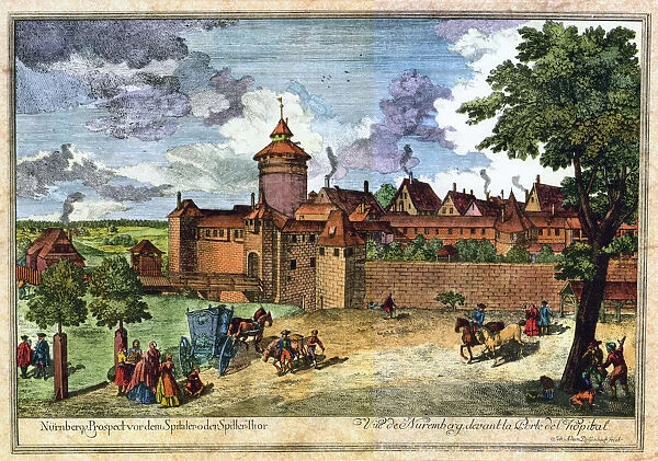 Hospital gate, Nuremberg, Germany, 17th or 18th century. Artist: John Adam