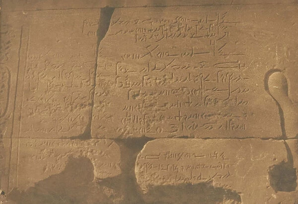 Inscription Demotique; second Pylone du Temple d Isis, a Philae, April 15, 1850