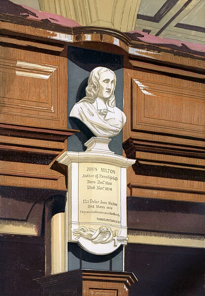 John Miltons monument, St Giless Church, Cripplegate, London, c1850
