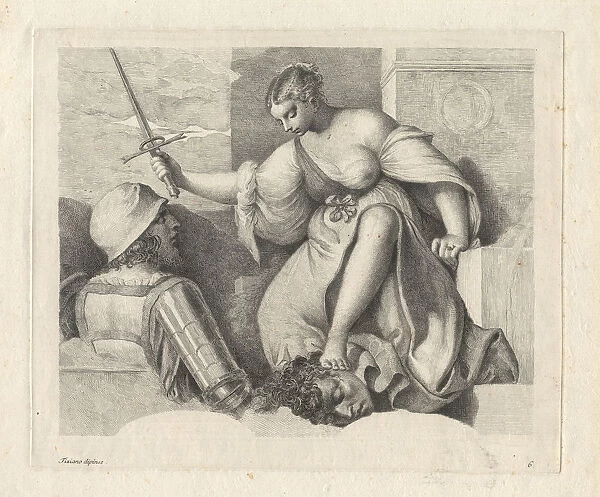 Justice (Judith), 1760. Creator: Zanetti, Anton Maria (1706-1778)