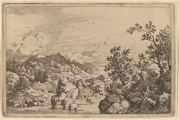 Large Rock Projecting from a River, probably c. 1645  /  1656. Creator: Allart van Everdingen