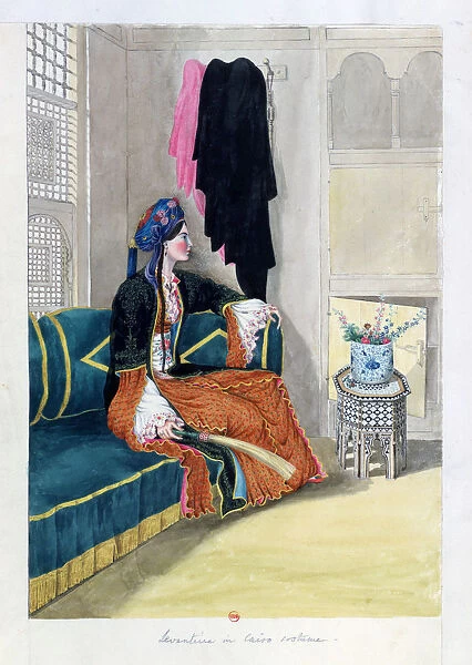Levantine in the costume of Cairo, 19th century. Artist: Wilkinson