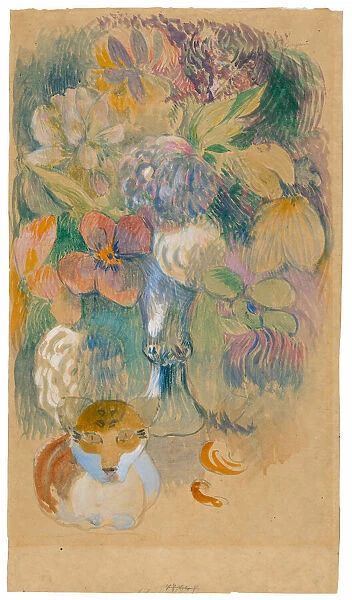 Still Life with Cat, c. 1899. Creator: Paul Gauguin