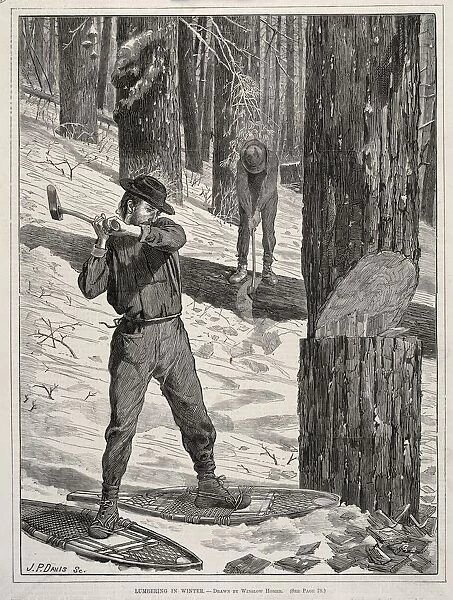 Lumbering in Winter, 1871. Creator: Winslow Homer (American, 1836-1910)