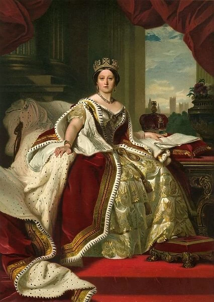 Her Majesty The Queen in Her Robes of State, 1859, (c1897). Artist: Eyre & Spottiswoode