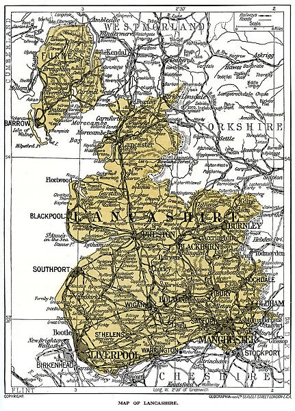 Map of Lancashire, 1924-1926