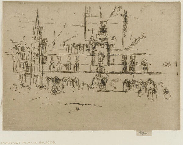 The Market, Bruges, 1887. Creator: James Abbott McNeill Whistler