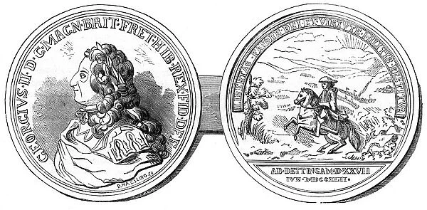 A medal struck to commemorate the Battle of Dettingen, 1743 (19th century)