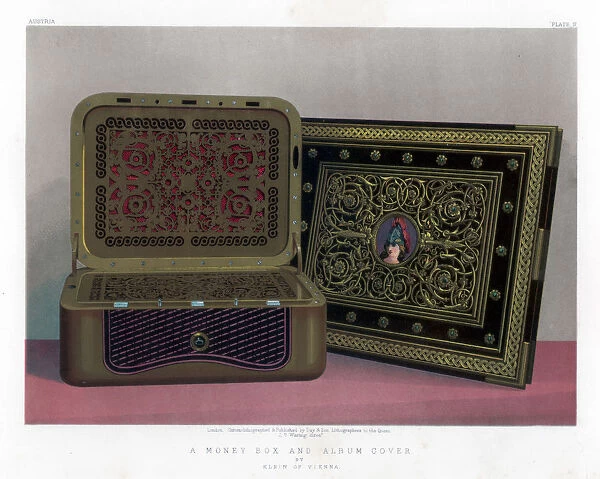 A Money Box and Album Cover, 19th century. Artist: John Burley Waring
