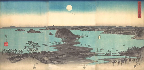 Full Moon at Kanazawa, Province of Musashi, 1857. 1857. Creator: Ando Hiroshige