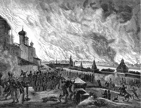 Moscow on fire, 15th September 1812 (1882-1884). Artist: A Etienne