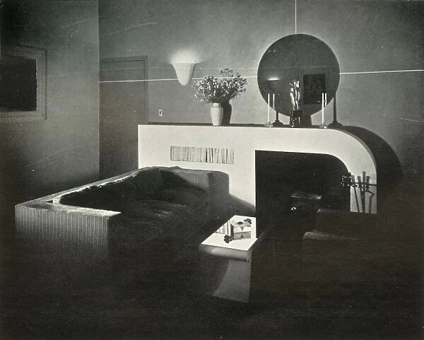 New York pent-house home of Raymond Loewy, designed by himself - Fireplace, 1937