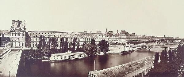 Panorama taken from the left bank towards quai des Tuileries, 1st arrondissement, Paris, c1862-1872. Creator: Unknown