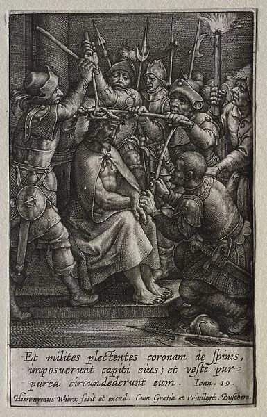 The Passion: The Crowning with Thorns. Creator: Hieronymus Wierix (Flemish, 1553-1619)