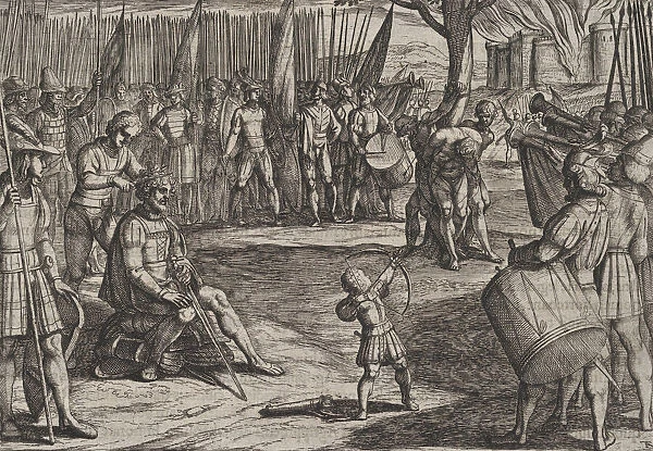 Plate 20: Civilis Having his Hair Cut, from The War of the Romans Against the Batavians