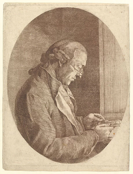 Portrait of an Artist Sketching a Portrait Miniature, 1799