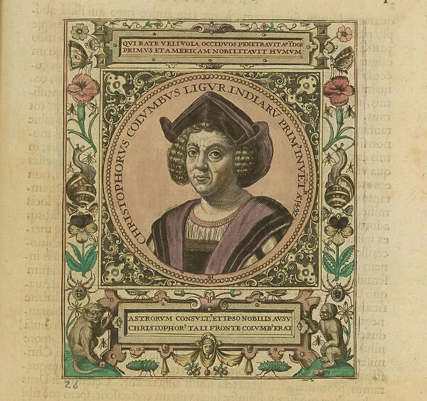 Portrait of Christopher Columbus, 1595. Creator: Bry, Theodor de (1528-1598)