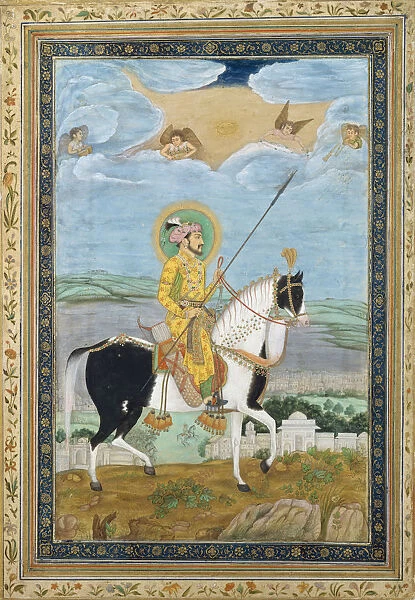 Portrait of Shah Jahan on Horseback, 17th century. Creator: Unknown