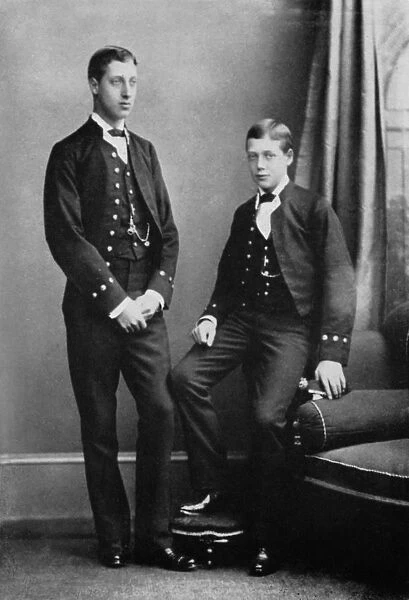 Prince Albert Victor and Prince George during the voyage of the Bacchante, 1881 (1964). Artist: Herbert Numan