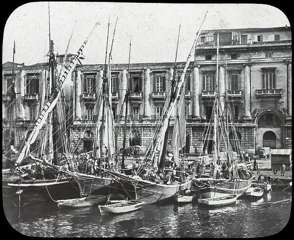 At the quay, Messina harbour, Sicily, Italy, late 19th or early 20th century