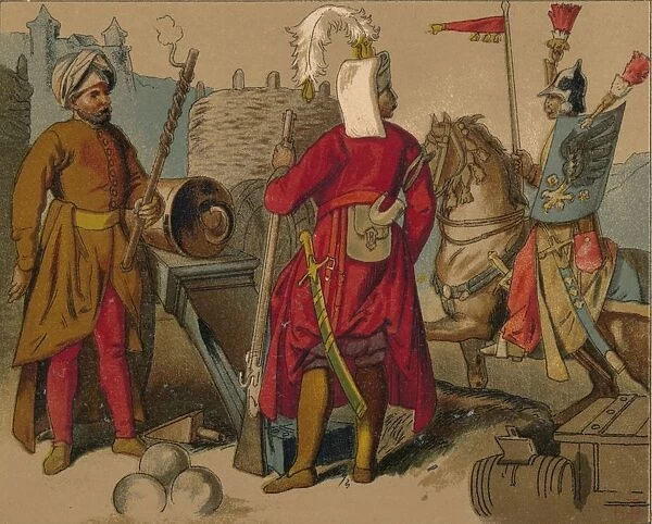 Russian Strelitzi and Turkish Guards of the 17th Century - Artilleryman, Janissary, Spahioglan, c1