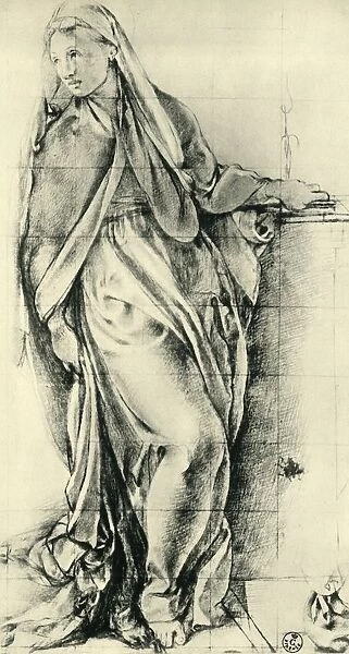 Sketch of the Virgin Mary for an Annunciation, mid-16th century, (1943). Creator: Jacopo Pontormo