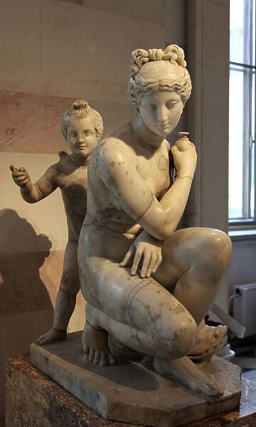 Statue of bathing Aphrodite and Eros