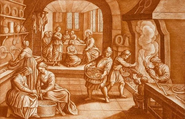 The Story of Mary and Martha, illustration from the Bible. Creator: Mattaus II Merian (1621-87)