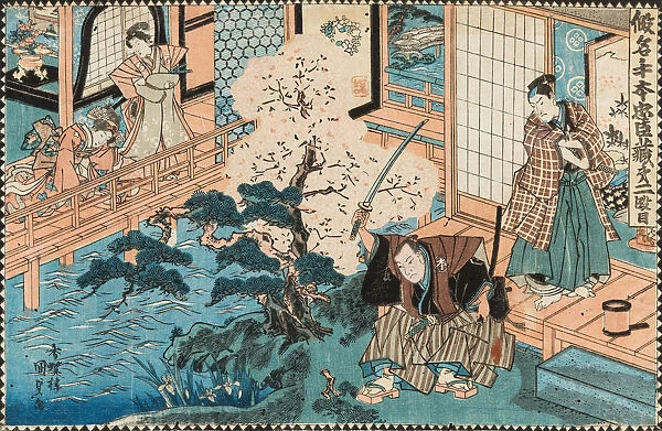 The Tale of the Forty-seven Ronin. Kakogawa Honzo and Momonoi Wakasanosuke, c. 1850